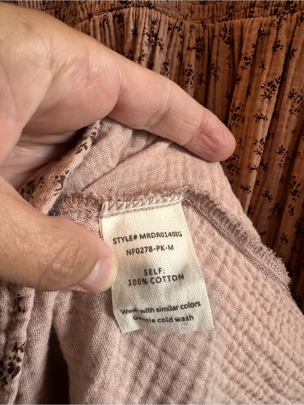 Neuflora Smocked Maxi Dress in Dusty Rose Floral, size medium - Picture 5 of 5